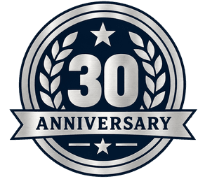 30th anniversary badge: ASL, established 1995